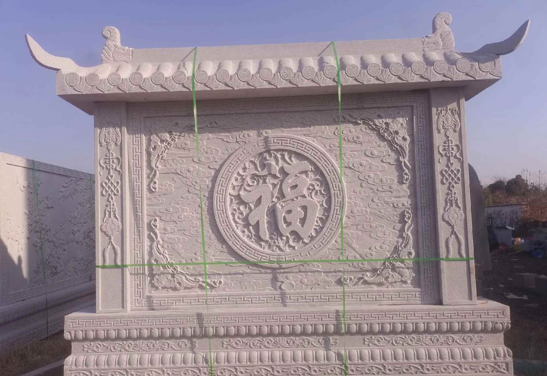 遂宁 芝麻白花岗岩屏风，照壁，影壁