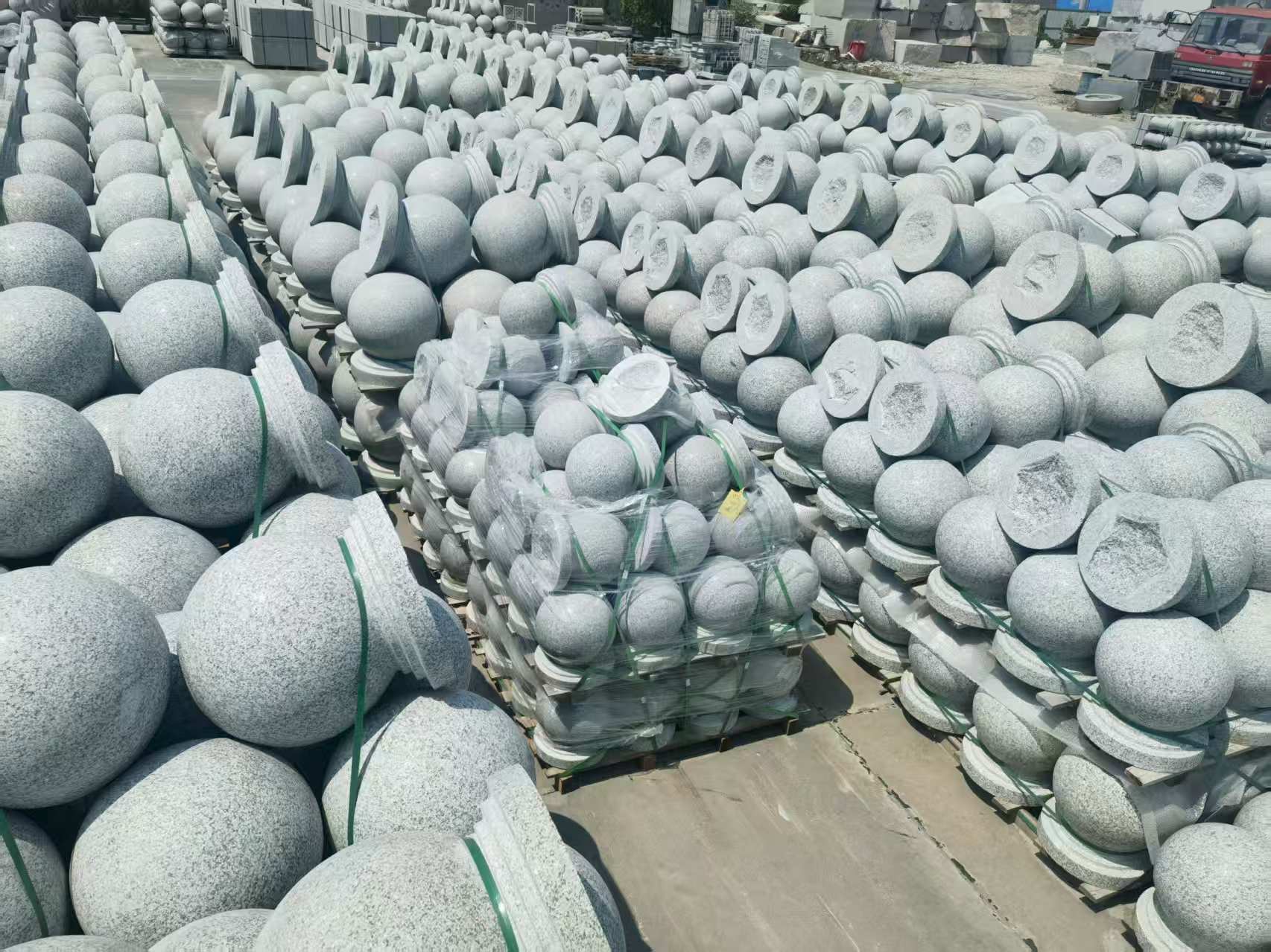 遂宁 花岗岩实心圆球，石球，挡车球，挡车石，车止石，路障石。